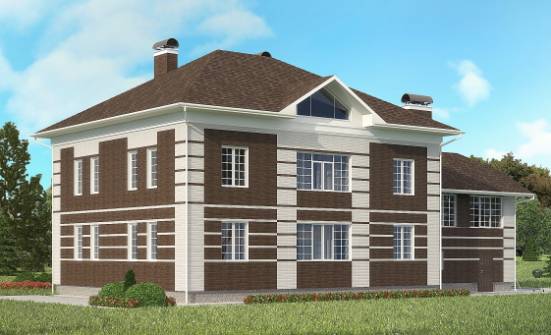 505-002-Л Проект трехэтажного дома и гаражом, просторный коттедж из кирпича Ишим | Проекты домов от House Expert