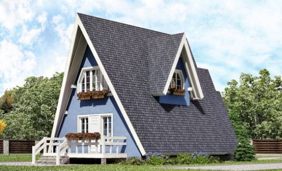 100-002-П Проект двухэтажного дома с мансардой, простой домик из дерева Тобольск | Проекты домов от House Expert