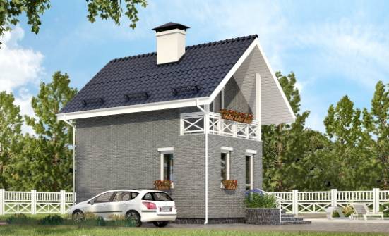 045-001-П Проект двухэтажного дома мансардный этаж, махонький домик из газосиликатных блоков Ялуторовск | Проекты домов от House Expert