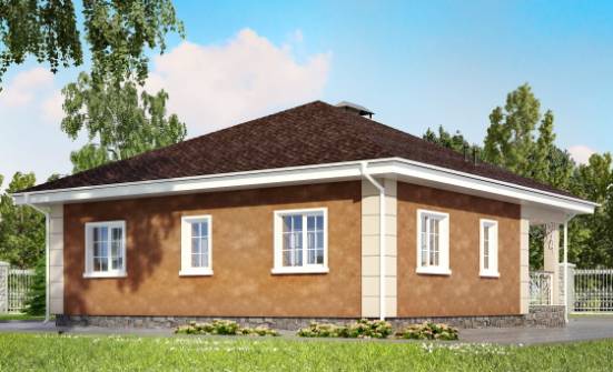 100-001-Л Проект одноэтажного дома, красивый домик из блока Ялуторовск | Проекты домов от House Expert