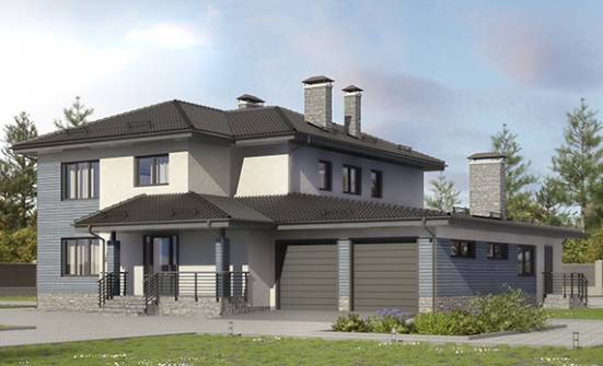 340-005-П Проект двухэтажного дома, гараж, современный дом из пеноблока Заводоуковск | Проекты домов от House Expert