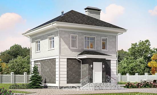 090-003-П Проект двухэтажного дома, классический загородный дом из газобетона Тобольск | Проекты домов от House Expert