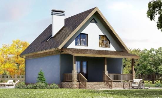 130-003-Л Проект двухэтажного дома мансардой, уютный домик из керамзитобетонных блоков Тюмень | Проекты домов от House Expert