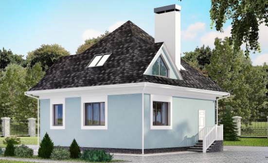 110-001-Л Проект двухэтажного дома с мансардой, компактный загородный дом из твинблока Ишим | Проекты домов от House Expert