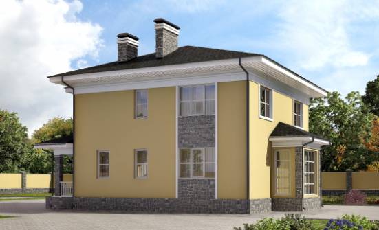 155-011-Л Проект двухэтажного дома, небольшой коттедж из керамзитобетонных блоков Ялуторовск | Проекты домов от House Expert