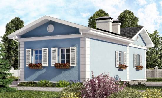 090-004-П Проект одноэтажного дома, классический домик из арболита Тобольск | Проекты одноэтажных домов от House Expert