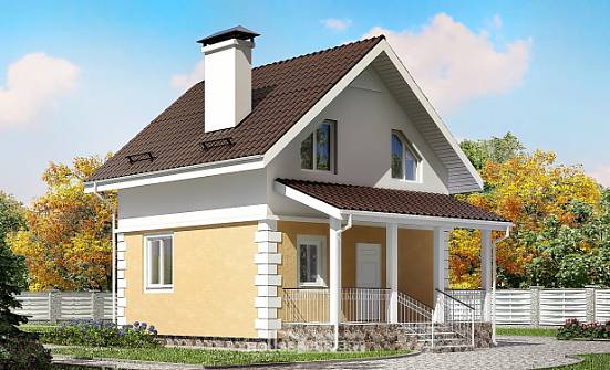 070-002-П Проект двухэтажного дома мансардный этаж, уютный дом из поризованных блоков Ишим | Проекты домов от House Expert