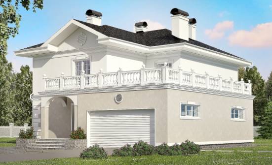 340-002-П Проект двухэтажного дома и гаражом, современный коттедж из кирпича Заводоуковск | Проекты домов от House Expert