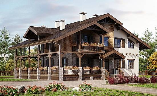 400-004-П Проект трехэтажного дома мансардой и гаражом, уютный дом из кирпича Тобольск | Проекты домов от House Expert