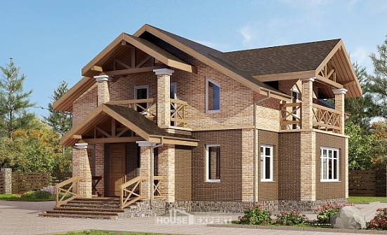 160-014-П Проект двухэтажного дома, скромный дом из блока Тобольск | Проекты домов от House Expert