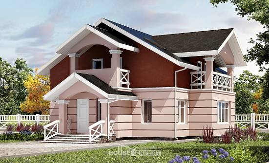 155-009-Л Проект двухэтажного дома мансардой, доступный коттедж из арболита Ишим | Проекты домов от House Expert