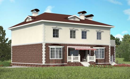 380-001-Л Проект двухэтажного дома, гараж, классический коттедж из кирпича Тюмень | Проекты домов от House Expert