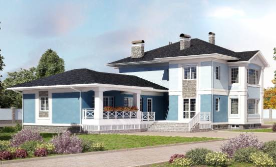 620-001-П Проект трехэтажного дома и гаражом, красивый домик из теплоблока Заводоуковск | Проекты домов от House Expert