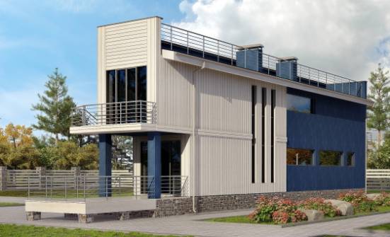 100-003-П Проект двухэтажного дома, современный загородный дом из бризолита Заводоуковск | Проекты домов от House Expert