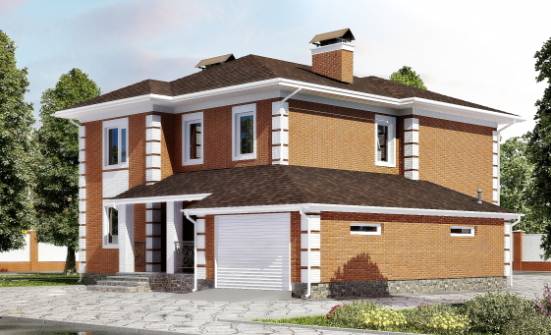 220-004-Л Проект двухэтажного дома, гараж, уютный загородный дом из кирпича Тюмень | Проекты домов от House Expert