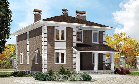 185-002-П Проект двухэтажного дома, бюджетный коттедж из блока Тобольск | Проекты домов от House Expert