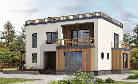 215-002-Л Проект двухэтажного дома, уютный дом из пеноблока Тобольск | Проекты домов от House Expert