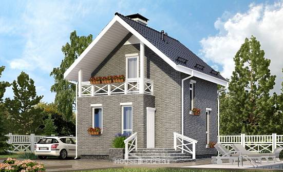 045-001-П Проект двухэтажного дома мансардный этаж, махонький домик из газосиликатных блоков Ялуторовск | Проекты домов от House Expert