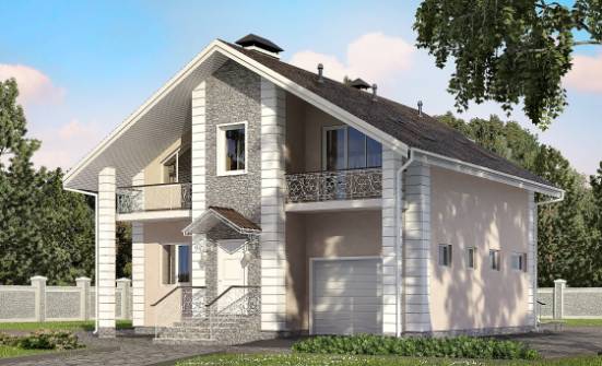 150-002-П Проект двухэтажного дома с мансардным этажом и гаражом, красивый загородный дом из теплоблока Ишим | Проекты домов от House Expert