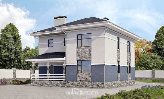 150-014-Л Проект двухэтажного дома, скромный домик из поризованных блоков Ишим | Проекты домов от House Expert