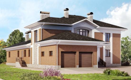 520-002-Л Проект трехэтажного дома и гаражом, современный домик из теплоблока Тюмень | Проекты домов от House Expert