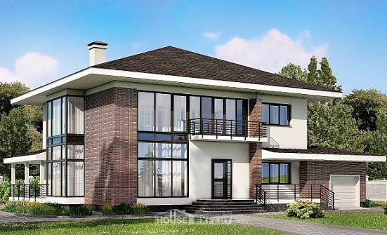 275-002-П Проект двухэтажного дома, гараж, огромный загородный дом из кирпича Ишим | Проекты домов от House Expert