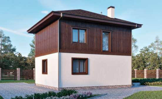 100-006-Л Проект двухэтажного дома, компактный коттедж из арболита Ялуторовск | Проекты домов от House Expert