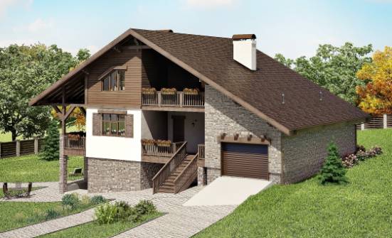 300-003-П Проект трехэтажного дома с мансардным этажом и гаражом, уютный загородный дом из кирпича Тюмень | Проекты домов от House Expert
