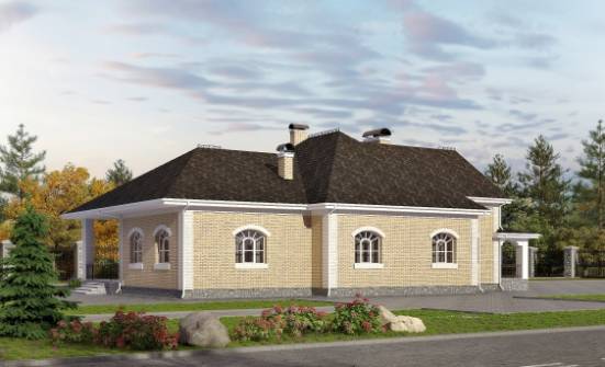 290-001-П Проект двухэтажного дома мансардой, гараж, классический коттедж из кирпича Тобольск | Проекты домов от House Expert