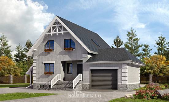 200-009-П Проект трехэтажного дома мансардой и гаражом, уютный домик из пеноблока Тобольск | Проекты домов от House Expert
