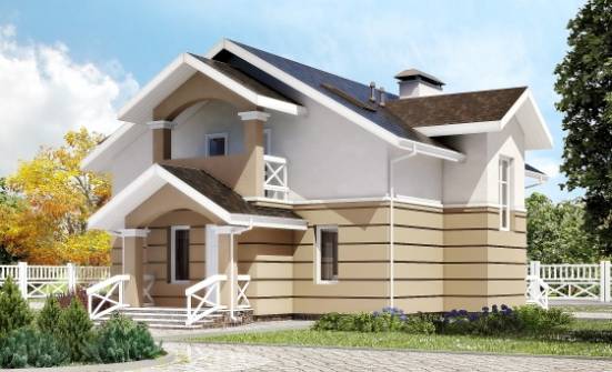 155-009-П Проект двухэтажного дома с мансардным этажом, недорогой домик из арболита Ялуторовск | Проекты домов от House Expert