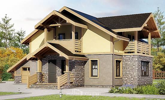 180-011-П Проект двухэтажного дома с мансардным этажом, гараж, компактный дом из поризованных блоков Ишим | Проекты домов от House Expert