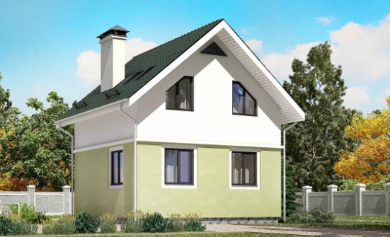 070-001-П Проект двухэтажного дома с мансардным этажом, простой загородный дом из газосиликатных блоков Тобольск | Проекты домов от House Expert