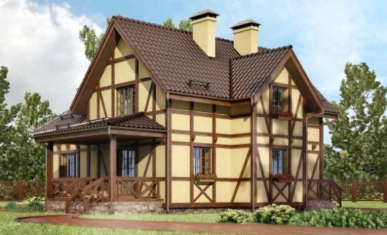 160-003-П Проект двухэтажного дома мансардой, красивый дом из бризолита Заводоуковск | Проекты домов от House Expert