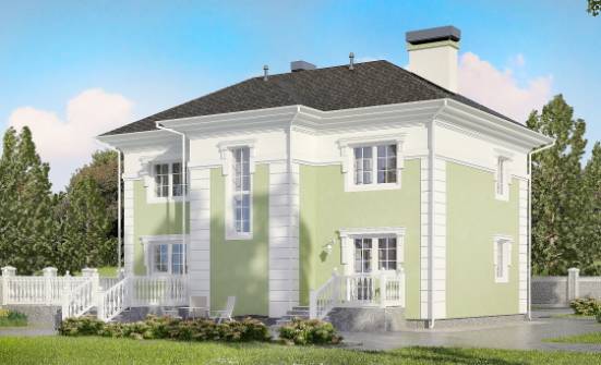155-005-П Проект двухэтажного дома, классический домик из газобетона Ялуторовск | Проекты домов от House Expert