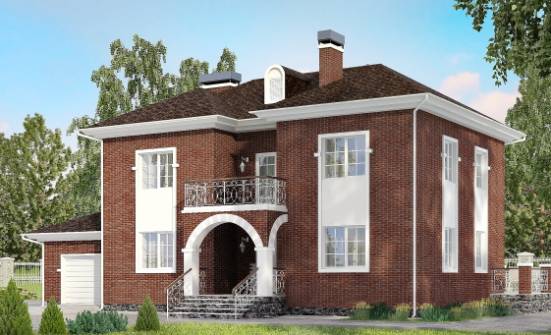 180-006-Л Проект двухэтажного дома и гаражом, простой загородный дом из кирпича Заводоуковск | Проекты домов от House Expert