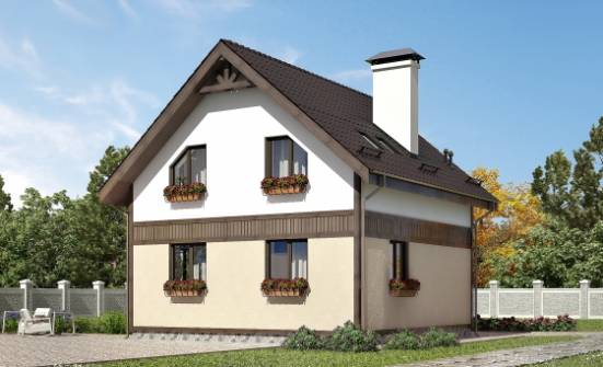 105-001-П Проект двухэтажного дома с мансардным этажом, скромный загородный дом из бризолита Заводоуковск | Проекты домов от House Expert