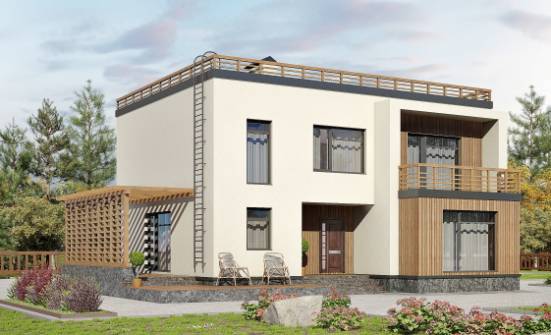 215-002-Л Проект двухэтажного дома, уютный дом из пеноблока Тобольск | Проекты домов от House Expert