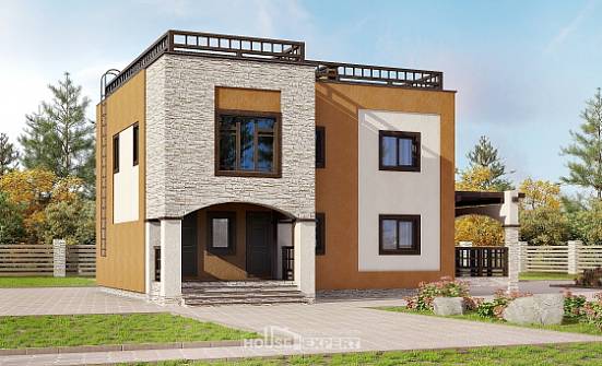 150-010-Л Проект двухэтажного дома, доступный загородный дом из кирпича Ялуторовск | Проекты домов от House Expert