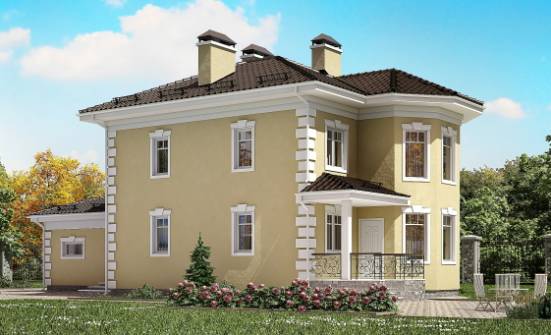 150-006-Л Проект двухэтажного дома и гаражом, современный коттедж из пеноблока Ялуторовск | Проекты домов от House Expert