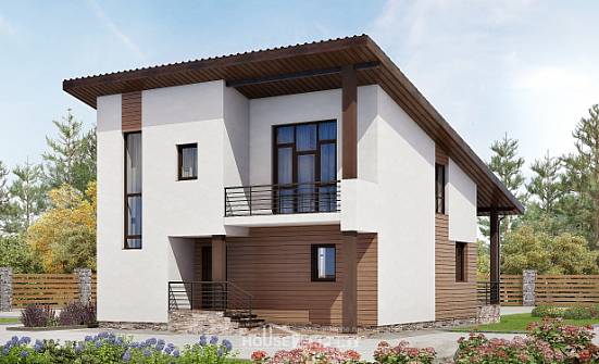 140-005-П Проект двухэтажного дома с мансардным этажом, скромный загородный дом из газосиликатных блоков Ишим | Проекты домов от House Expert