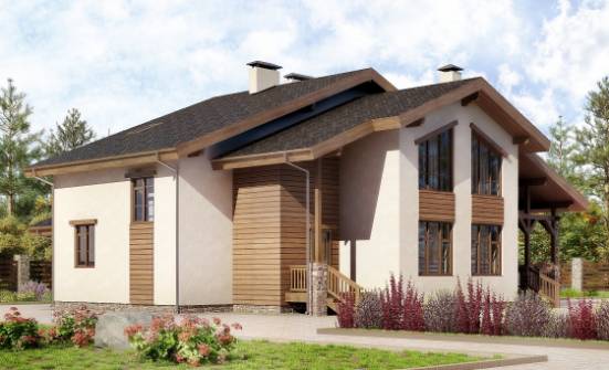 240-003-П Проект двухэтажного дома мансардой, уютный домик из кирпича Тюмень | Проекты домов от House Expert