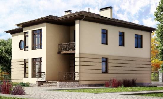 300-006-П Проект двухэтажного дома и гаражом, просторный загородный дом из кирпича Тюмень | Проекты домов от House Expert