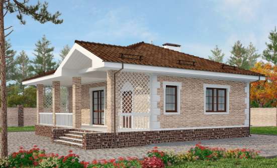 065-002-П Проект бани из кирпича Тобольск | Проекты одноэтажных домов от House Expert
