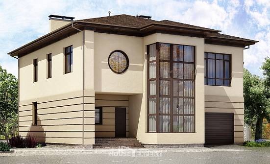 300-006-П Проект двухэтажного дома и гаражом, просторный загородный дом из кирпича Тюмень | Проекты домов от House Expert