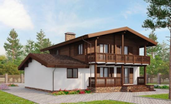 200-011-П Проект двухэтажного дома мансардный этаж, простой загородный дом из поризованных блоков Тобольск | Проекты домов от House Expert