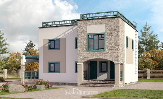 150-010-П Проект двухэтажного дома, компактный домик из кирпича Тобольск | Проекты домов от House Expert