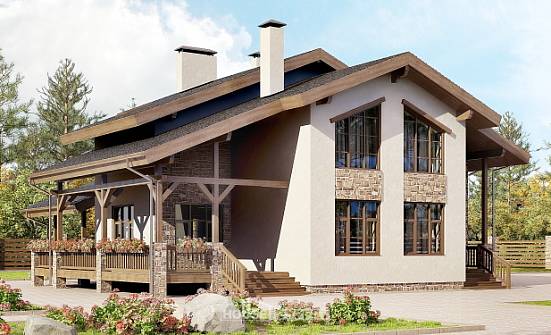 240-003-Л Проект двухэтажного дома мансардой, красивый дом из кирпича Заводоуковск | Проекты домов от House Expert