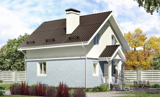 095-002-П Проект двухэтажного дома мансардой, красивый загородный дом из бризолита Ялуторовск | Проекты домов от House Expert