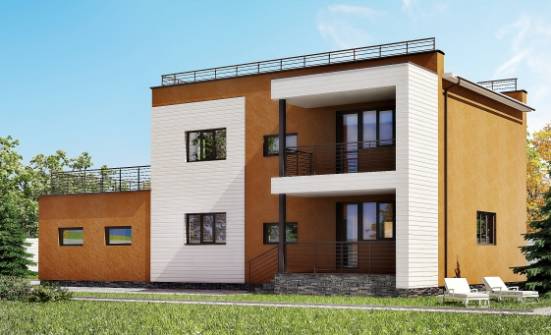 180-012-П Проект двухэтажного дома и гаражом, современный загородный дом из кирпича Тобольск | Проекты домов от House Expert